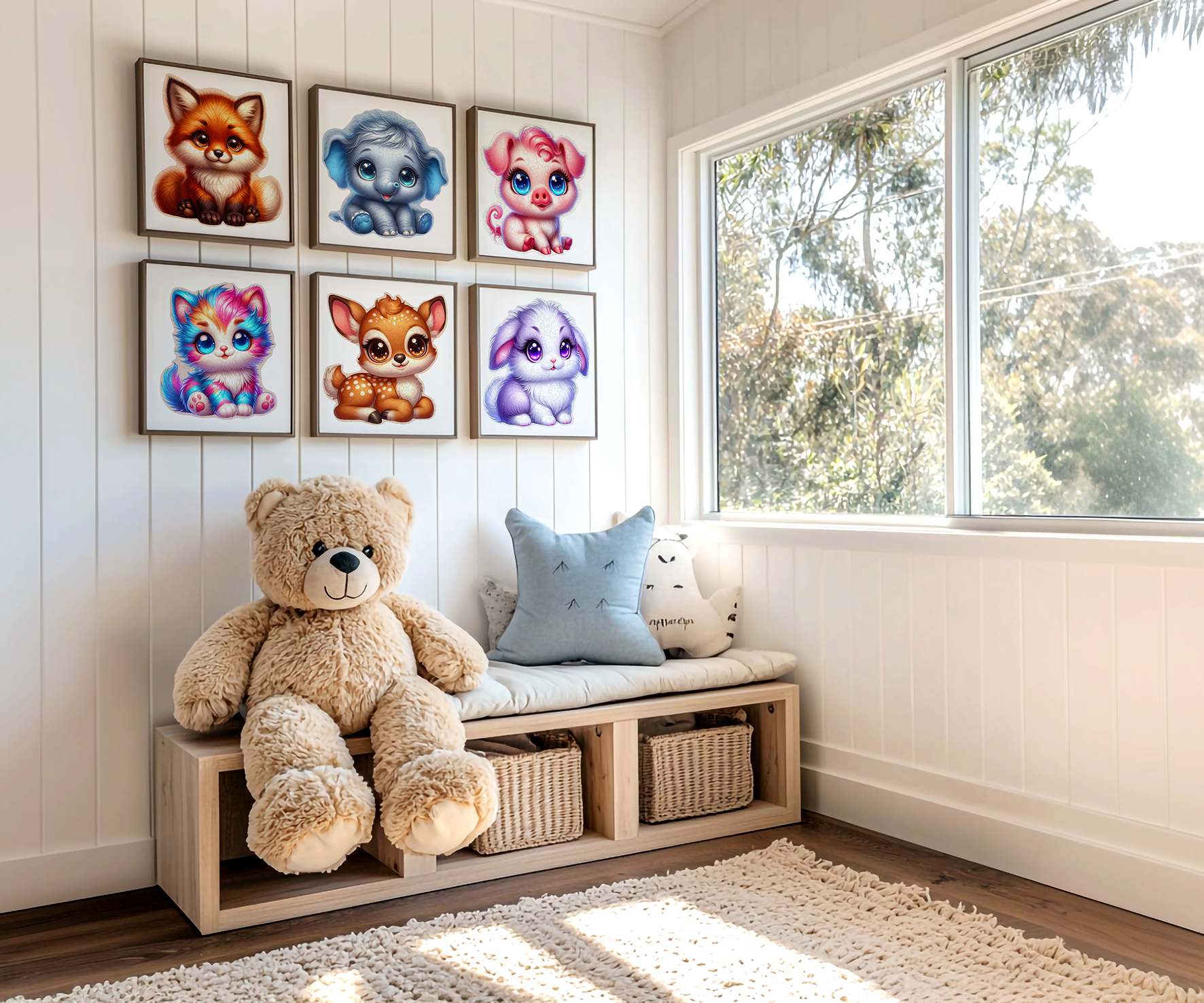 Puzzle drewniane jako urocza dekoracja do pokoju dziecięcego